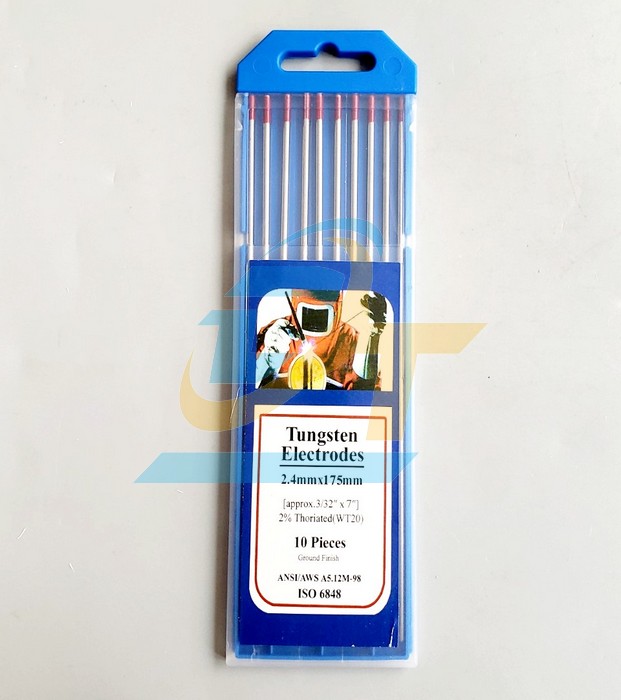 Điện cực hàn Tig (Sắt-inox) Tungsten 2.4x175mm (Vỉ 10 cây)