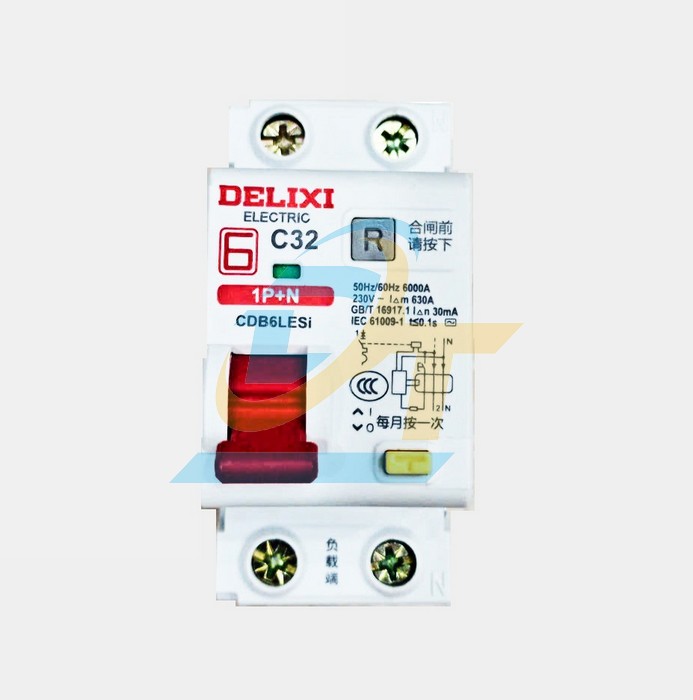 Cầu dao chống giật RCBO 1P+N 32A 30mA Delixi CDB6LESi1C32