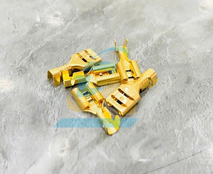 Đầu cos ghim capa mạ v&agrave;ng 6.3mm 15A