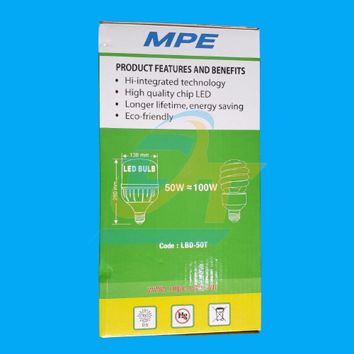 Bóng đèn Led bulb trụ 50W MPE LBD-50T LBD-50T MPE | Giá rẻ nhất - Công Ty TNHH Thương Mại Dịch Vụ Đạt Tâm