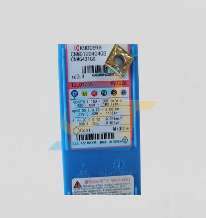 Hộp 10 mảnh dao tiện KYOCERA CNMG120404GS CNMG431GS CNMG120404GS CNMG431GS KYOCERA | Giá rẻ nhất - Công Ty TNHH Thương Mại Dịch Vụ Đạt Tâm