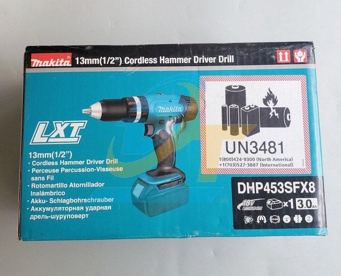 Máy khoan búa và vặn vít dùng pin 18V Makita DHP453SFX8 DHP453SFX8 Makita | Giá rẻ nhất - Công Ty TNHH Thương Mại Dịch Vụ Đạt Tâm