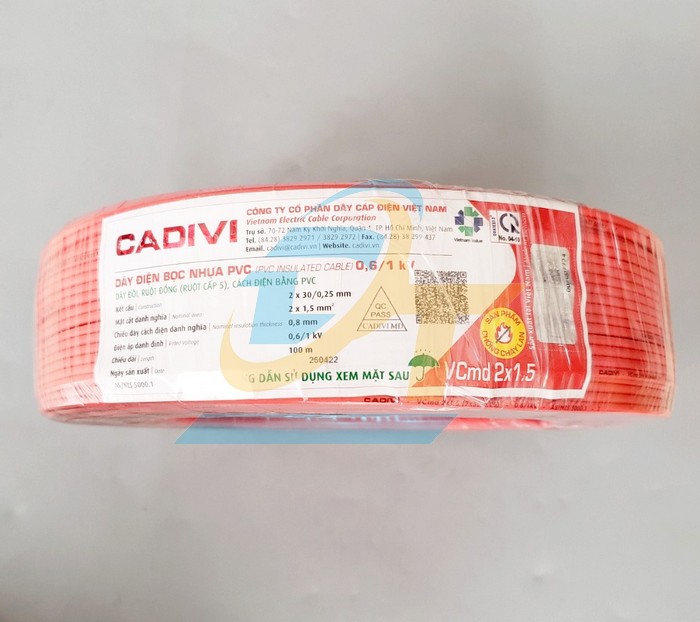 Dây điện đôi mềm Cadivi Vcmd 2x1.5  Cadivi | Giá rẻ nhất - Công Ty TNHH Thương Mại Dịch Vụ Đạt Tâm