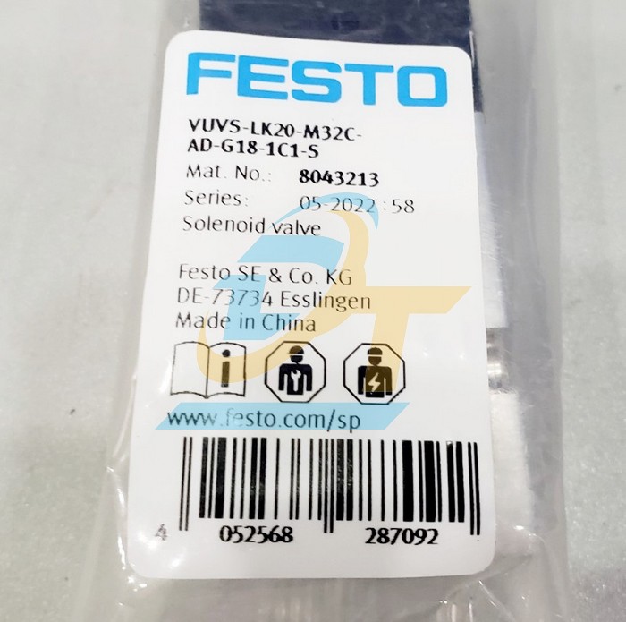 Van điện từ khí nén 24VDC Festo VUVS-LK20-M32C-AD-G18-1C1-S VUVS-LK20-M32C-AD-G18-1C1-S FESTO | Giá rẻ nhất - Công Ty TNHH Thương Mại Dịch Vụ Đạt Tâm