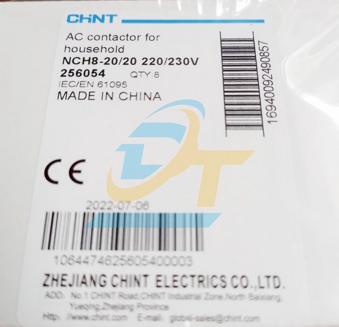 Khởi động từ 1P 20A 220/230V Chint NCH8-20/20 NCH8-20/20 CHINT | Giá rẻ nhất - Công Ty TNHH Thương Mại Dịch Vụ Đạt Tâm