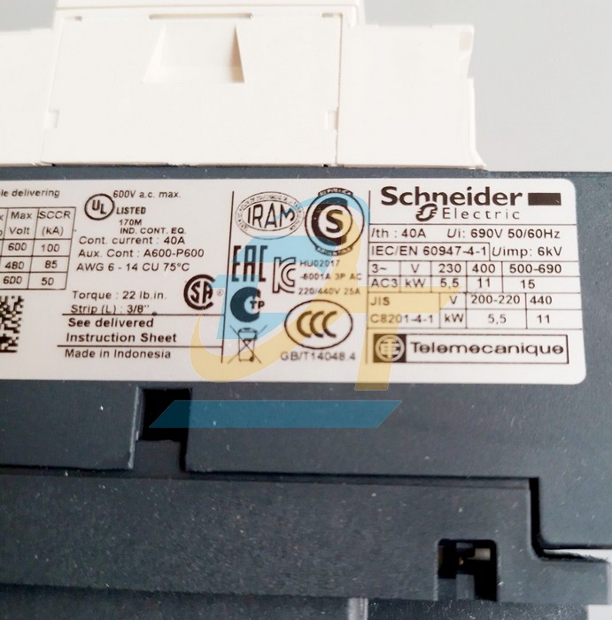 Khởi động từ 3P 25A 220V Schneider LC1D25M7 LC1D25M7 SCHNEIDER | Giá rẻ nhất - Công Ty TNHH Thương Mại Dịch Vụ Đạt Tâm