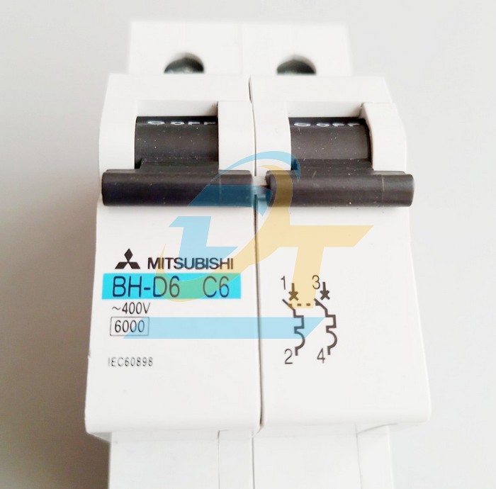 Cầu dao tự động MCB Mitsubishi BH-D6 C6 2P 6A 6kA (Mẫu cũ)  MITSUBISHI | Giá rẻ nhất - Công Ty TNHH Thương Mại Dịch Vụ Đạt Tâm