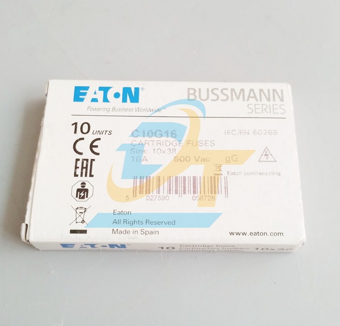 Cầu chì 16A 500V 10x38mm Eaton Bussmann C10G16  BUSSMANN | Giá rẻ nhất - Công Ty TNHH Thương Mại Dịch Vụ Đạt Tâm