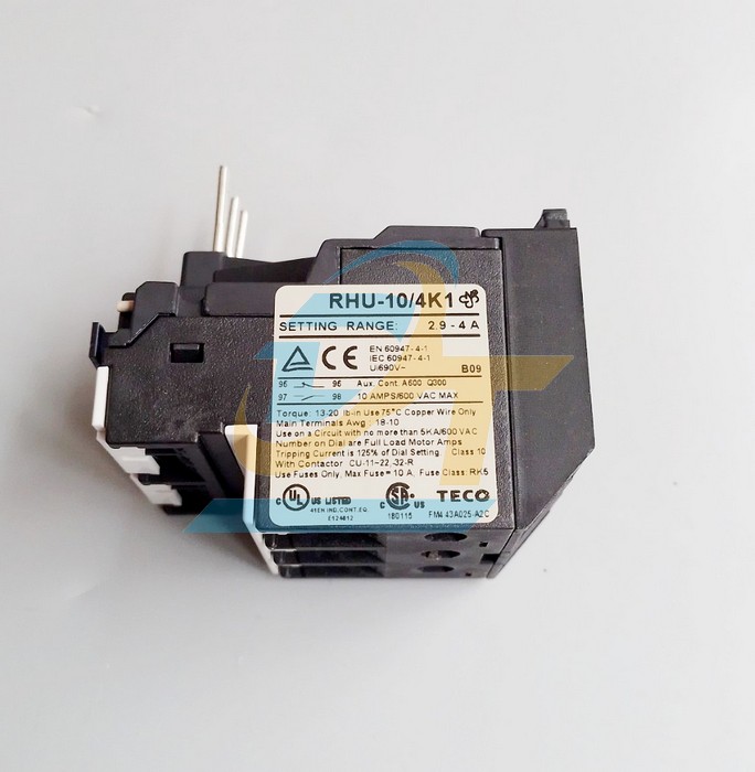 Relay nhiệt 2.9-4A Teco RHU-10/4K1 RHU-10/4K1 Teco | Giá rẻ nhất - Công Ty TNHH Thương Mại Dịch Vụ Đạt Tâm