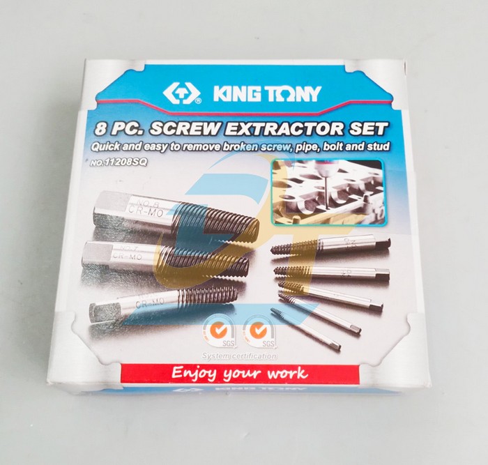 Bộ mũi ren lấy ốc gãy 8 chi tiết Kingtony 11208SQ 11208SQ KingTony | Giá rẻ nhất - Công Ty TNHH Thương Mại Dịch Vụ Đạt Tâm