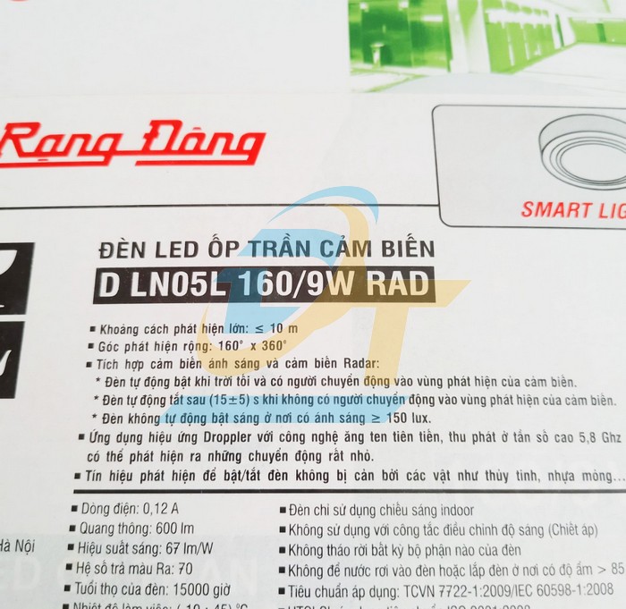 Đèn Led ốp trần 9W 6500K Rạng Đông D LN05L 160/9W D LN05L 160/9W RangDong | Giá rẻ nhất - Công Ty TNHH Thương Mại Dịch Vụ Đạt Tâm