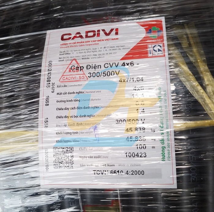 Dây cáp điện Cadivi CVV 4x6 - 300/500V  Cadivi | Giá rẻ nhất - Công Ty TNHH Thương Mại Dịch Vụ Đạt Tâm