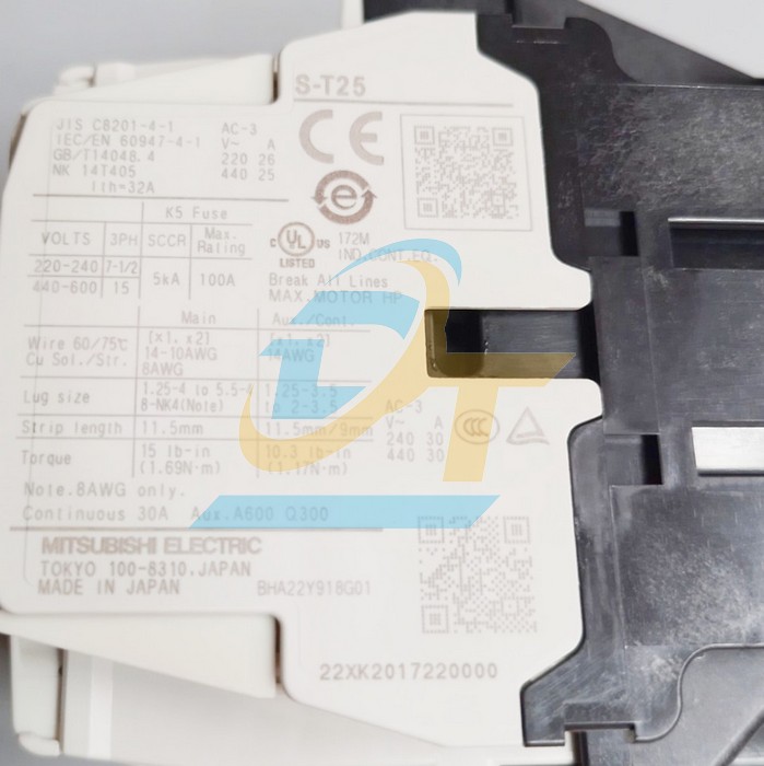 Khởi động từ 3P 30A 200V Mitsubishi S-T25 (2A2B)  MITSUBISHI | Giá rẻ nhất - Công Ty TNHH Thương Mại Dịch Vụ Đạt Tâm