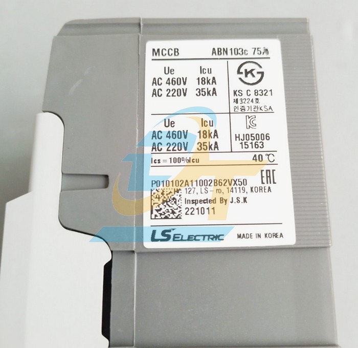 Cầu dao điện MCCB (khối) LS ABN103c 3P 75A 22kA  LS | Giá rẻ nhất - Công Ty TNHH Thương Mại Dịch Vụ Đạt Tâm