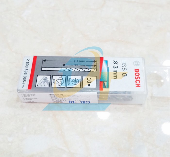 Mũi khoan sắt 3mm HSS-G Bosch 2608595055 2608595055 Bosch | Giá rẻ nhất - Công Ty TNHH Thương Mại Dịch Vụ Đạt Tâm