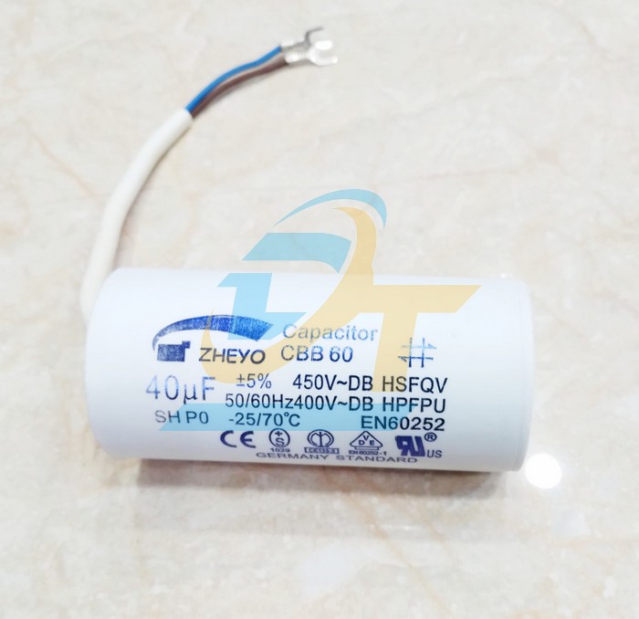 Tụ tròn nhựa Zheyo dùng cho mô tơ 40uF-450V  China | Giá rẻ nhất - Công Ty TNHH Thương Mại Dịch Vụ Đạt Tâm