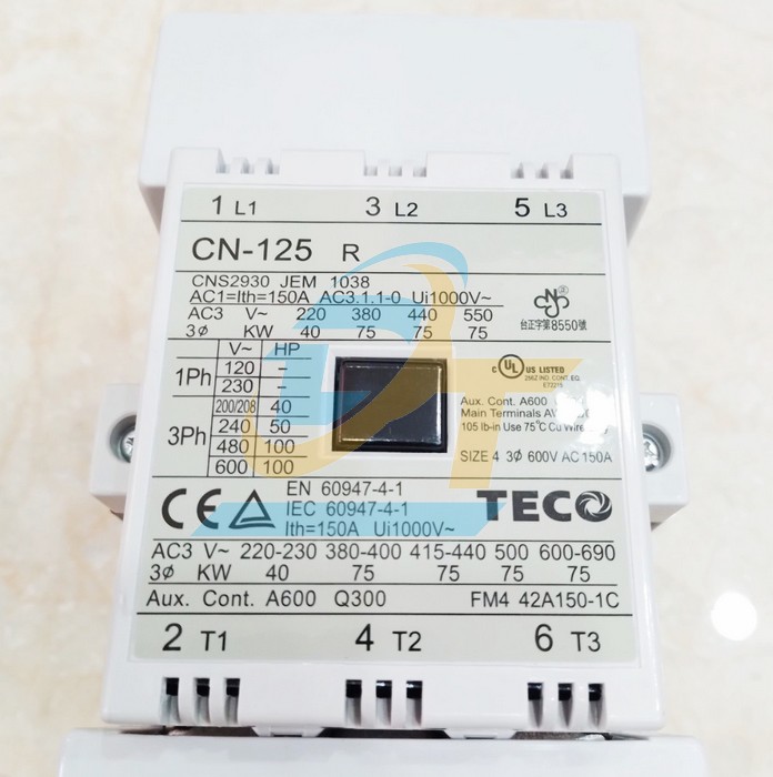 Khởi động từ 3P 125A 220V Teco CN-125R CN-125R Teco | Giá rẻ nhất - Công Ty TNHH Thương Mại Dịch Vụ Đạt Tâm