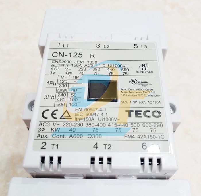 Khởi động từ 3P 125A 220V Teco CN-125R CN-125R Teco | Giá rẻ nhất - Công Ty TNHH Thương Mại Dịch Vụ Đạt Tâm
