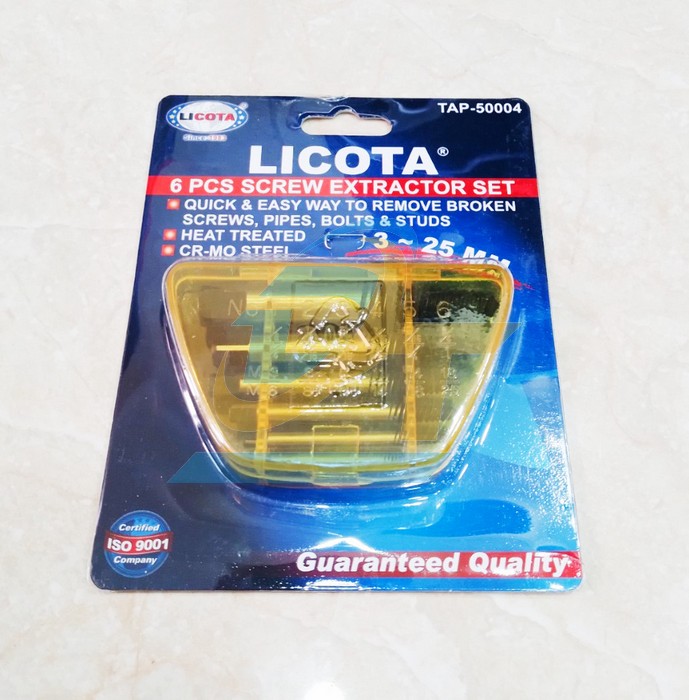 Bộ mũi ren lấy ốc gãy 6 chi tiết 3-25mm Licota TAP-50004  Licota | Giá rẻ nhất - Công Ty TNHH Thương Mại Dịch Vụ Đạt Tâm