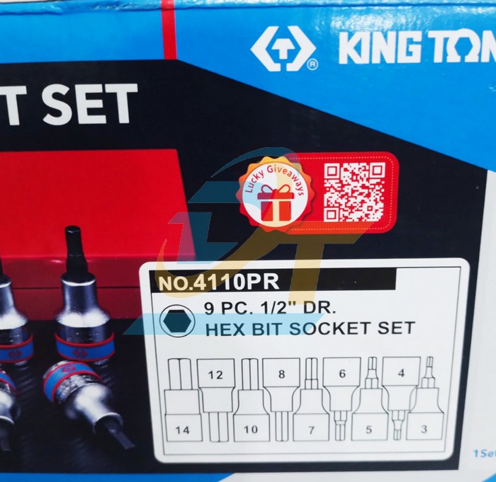 Bộ  tuýp lục giác 1/2" 9 chi tiết 3-14mm Kingtony 4110PR  KingTony | Giá rẻ nhất - Công Ty TNHH Thương Mại Dịch Vụ Đạt Tâm