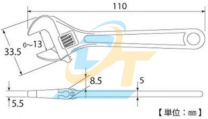 Mỏ lết thường miệng rộng HX-250 TOP KOGYO  TOP-KOGYO | Giá rẻ nhất - Công Ty TNHH Thương Mại Dịch Vụ Đạt Tâm