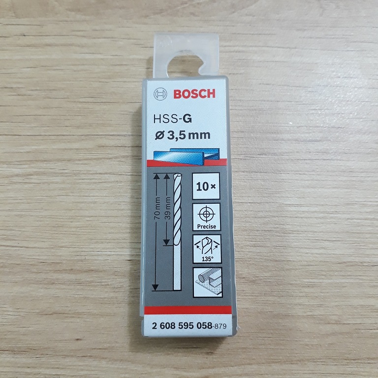 Mũi khoan sắt 3.5mm HSS-G Bosch 2608595058 2608595058 Bosch | Giá rẻ nhất - Công Ty TNHH Thương Mại Dịch Vụ Đạt Tâm