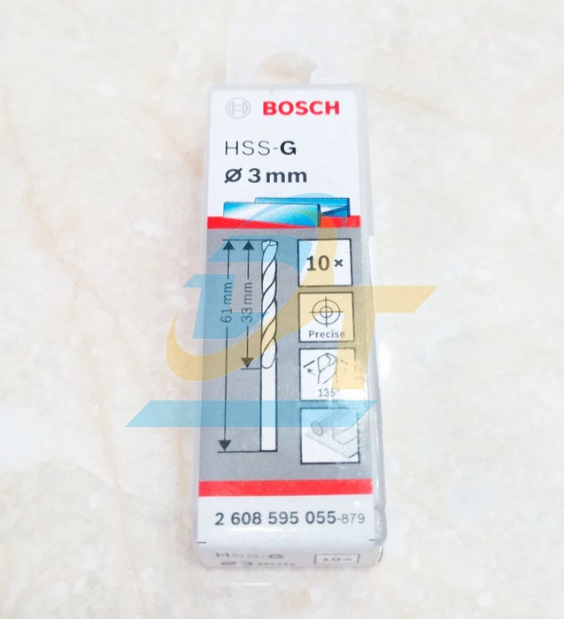 Mũi khoan sắt 3mm HSS-G Bosch 2608595055 2608595055 Bosch | Giá rẻ nhất - Công Ty TNHH Thương Mại Dịch Vụ Đạt Tâm