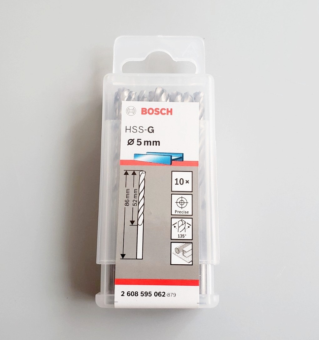 Mũi khoan sắt 5mm HSS-G Bosch 2608595062 2608595062 Bosch | Giá rẻ nhất - Công Ty TNHH Thương Mại Dịch Vụ Đạt Tâm