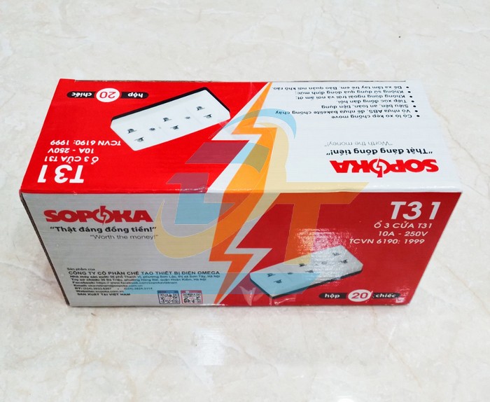 Ổ cắm 3 lỗ 2 chấu Sopoka T31 T31 Sopoka | Giá rẻ nhất - Công Ty TNHH Thương Mại Dịch Vụ Đạt Tâm