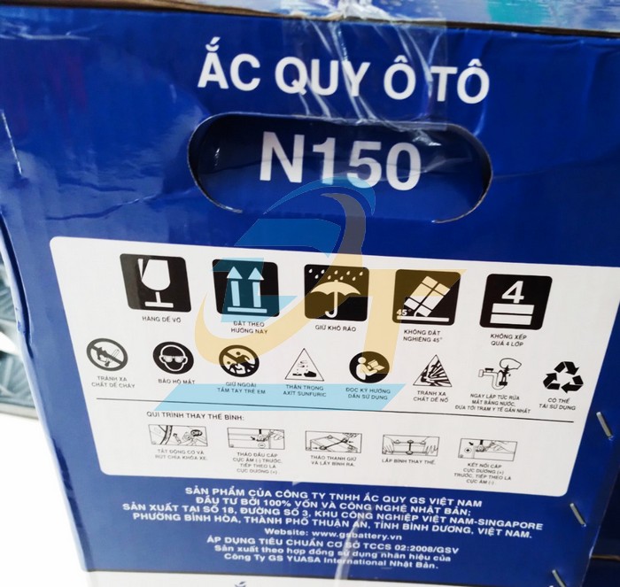 Ắc quy nước GS N150 (12V-150Ah)  GS | Giá rẻ nhất - Công Ty TNHH Thương Mại Dịch Vụ Đạt Tâm