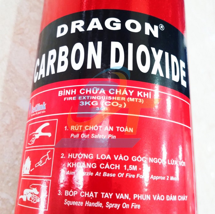 Bình chữa cháy khí Dragon CO2 MT3 3kg  DRAGON | Giá rẻ nhất - Công Ty TNHH Thương Mại Dịch Vụ Đạt Tâm