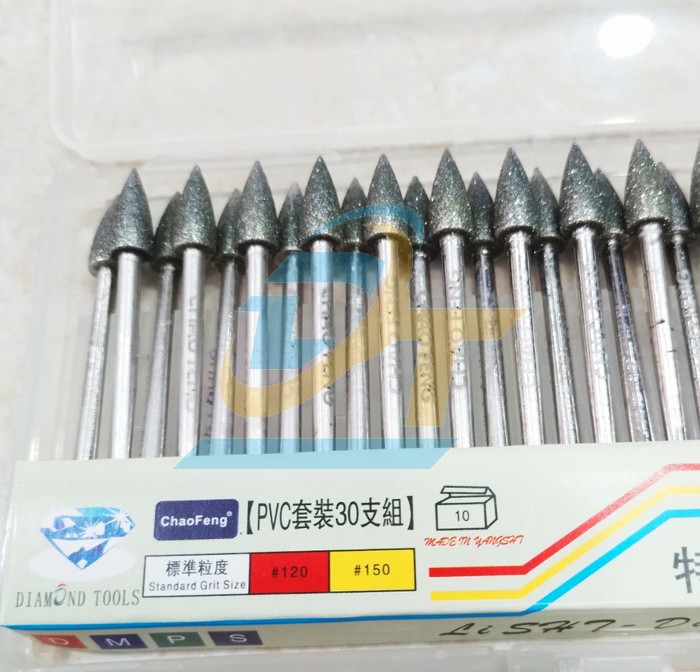 Mũi mài khắc kim cương đầu nhọn trục 3mm D6x13x45mm BMA-60J China | Giá rẻ nhất - Công Ty TNHH Thương Mại Dịch Vụ Đạt Tâm