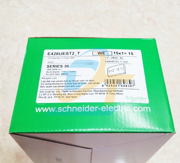 Ổ cắm đôi 3 chấu 16A Schneider E426UEST2-T-G19  SCHNEIDER | Giá rẻ nhất - Công Ty TNHH Thương Mại Dịch Vụ Đạt Tâm