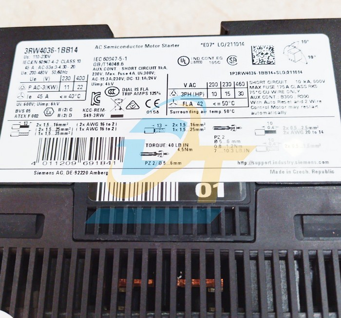 Khởi động mềm 22kW Siemens 3RW4036-1BB14 3RW4036-1BB14 SIEMENS | Giá rẻ nhất - Công Ty TNHH Thương Mại Dịch Vụ Đạt Tâm