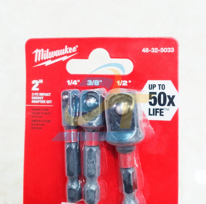 Bộ 3 đầu chuyển từ vít sang bulong đầu 1/4", 1/2", 3/8" Milwaukee 48-32-5033  Milwaukee | Giá rẻ nhất - Công Ty TNHH Thương Mại Dịch Vụ Đạt Tâm