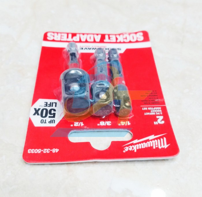 Bộ 3 đầu chuyển từ vít sang bulong đầu 1/4", 1/2", 3/8" Milwaukee 48-32-5033  Milwaukee | Giá rẻ nhất - Công Ty TNHH Thương Mại Dịch Vụ Đạt Tâm