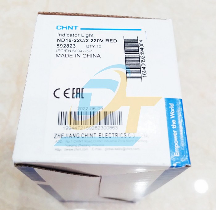 Đèn báo phi 22 màu đỏ Chint ND16-22C/2 220V RED  CHINT | Giá rẻ nhất - Công Ty TNHH Thương Mại Dịch Vụ Đạt Tâm