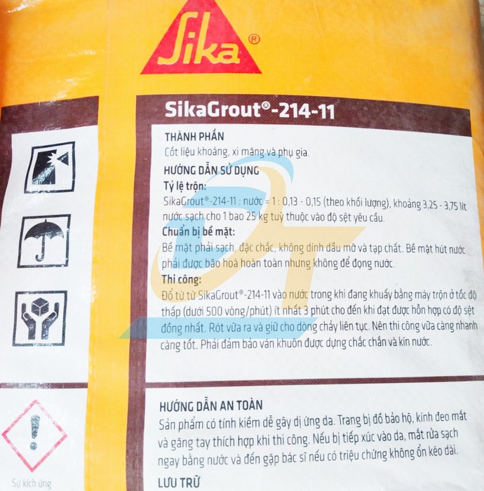 Vữa rót gốc xi măng Sika 214-11 (Bao 25kg)  SIKA | Giá rẻ nhất - Công Ty TNHH Thương Mại Dịch Vụ Đạt Tâm