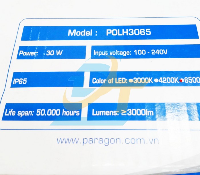 Đèn Led pha 30W 6500K Paragon POLH3065  Paragon | Giá rẻ nhất - Công Ty TNHH Thương Mại Dịch Vụ Đạt Tâm