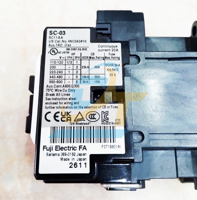 Khởi động từ 3P 9A 220V Fuji SC-03  FUJI | Giá rẻ nhất - Công Ty TNHH Thương Mại Dịch Vụ Đạt Tâm