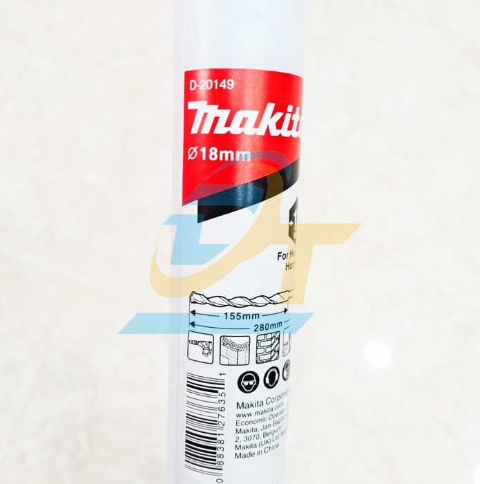 Mũi khoan bê tông chuôi lục giác 18x280mm Makita D-20149  Makita | Giá rẻ nhất - Công Ty TNHH Thương Mại Dịch Vụ Đạt Tâm