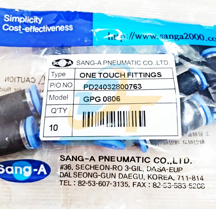 Nối hơi giảm 8-6mm Sang-A GPG0806  SANG-A | Giá rẻ nhất - Công Ty TNHH Thương Mại Dịch Vụ Đạt Tâm