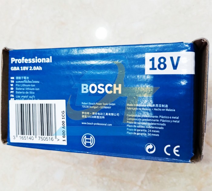 PIN GBA 18V 2.0AH Li-ion Bosch 1600A001CG  Bosch | Giá rẻ nhất - Công Ty TNHH Thương Mại Dịch Vụ Đạt Tâm