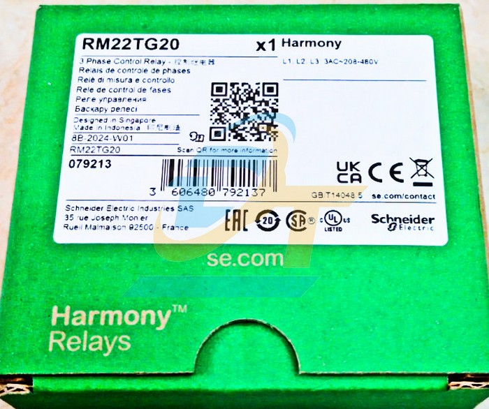 Relay bảo vệ mất pha 3P 208-480V Schneider RM22TG20  SCHNEIDER | Giá rẻ nhất - Công Ty TNHH Thương Mại Dịch Vụ Đạt Tâm