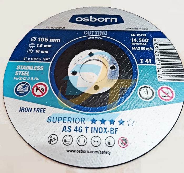 Đá cắt AS 46 T INOX-BF Osborn 105x1.6x16mm  OSBORN | Giá rẻ nhất - Công Ty TNHH Thương Mại Dịch Vụ Đạt Tâm