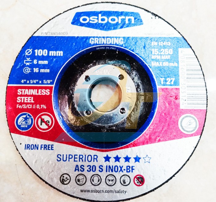 Đá mài AS 30 S INOX-BF Osborn 100x6x16mm  OSBORN | Giá rẻ nhất - Công Ty TNHH Thương Mại Dịch Vụ Đạt Tâm