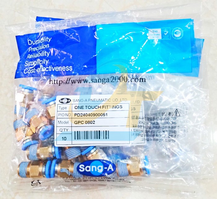 Đầu nối hơi thẳng ren ngoài 13 ống 8 Sang-A GPC0802  SANG-A | Giá rẻ nhất - Công Ty TNHH Thương Mại Dịch Vụ Đạt Tâm