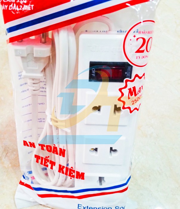 Ổ cắm 3 lỗ dây 2m Điện Quang ĐQ002A-02-2M ĐQ002A-02-2M DienQuang | Giá rẻ nhất - Công Ty TNHH Thương Mại Dịch Vụ Đạt Tâm