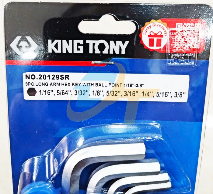 Bộ lục giác bi 9 chi tiết hệ inch 1/16-3/8" Kingtony 20129SR  KingTony | Giá rẻ nhất - Công Ty TNHH Thương Mại Dịch Vụ Đạt Tâm