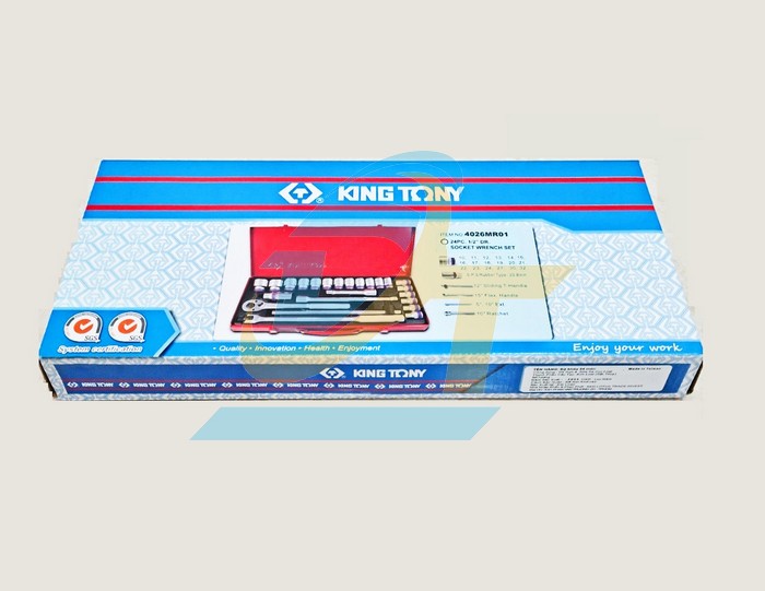 Bộ tuýp bông 1/2" 24 chi tiết 10-32mm Kingtony 4026MR01  KingTony | Giá rẻ nhất - Công Ty TNHH Thương Mại Dịch Vụ Đạt Tâm